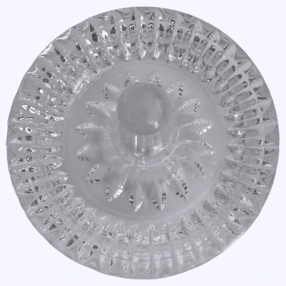 Ring Holder Crystal Clear Vintage Cut Glass Starburst Design Round